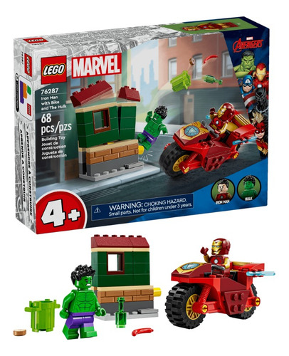 Lego® Marvel Iron Man Con Moto Y Hulk Juego 76287 68 Iron Man Y Hulk