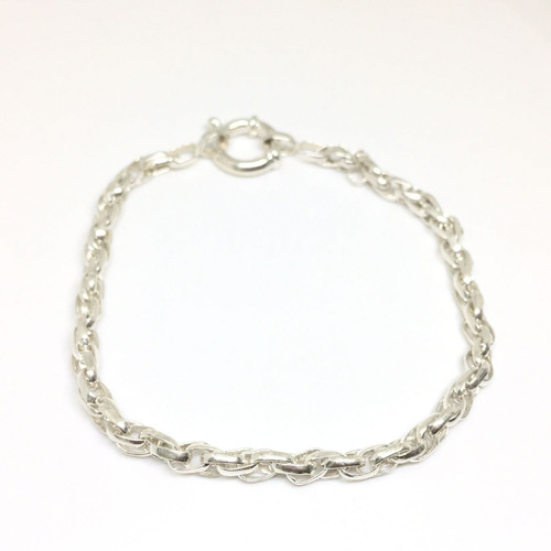 Pulsera Eslabones Entrelazados Marinero Plata 925 19cm