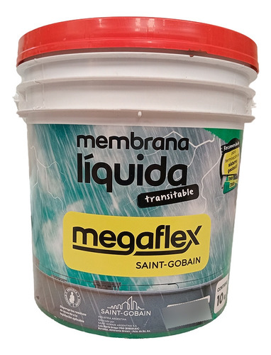 Membrana Liquida Para Techo Megaflex X 10lts Color Rojo