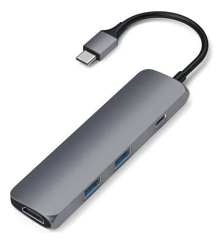 Hub Adaptador Slim 4 En 1 Satechi A00193 Usb-c Hdmi 4k 60w