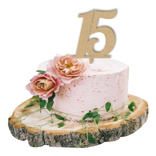 Letrero Para Pastel Número 15 Topper Cake Art974