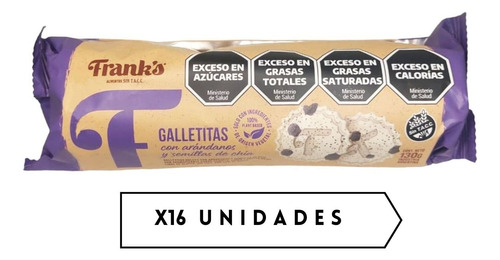 Galletitas Con Arándanos Y Semillas De Chía Franks 130g X16u