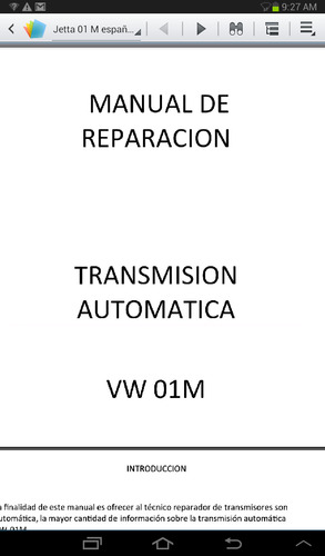 Manual De Transmisión Automática Jetta 2000-2006 Español 01m (Usado)