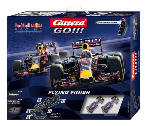 Pista Slot Carrera Go!!! Flying Finish Red Bull  Escala 1/43