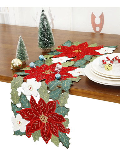 Granddeco Christmas Holiday Table Runner For Farmhouse Pa...