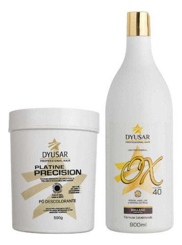  Kit Pó Platine Precision + Ox 40 Volumes  Dyusar Cosméticos Tom 10