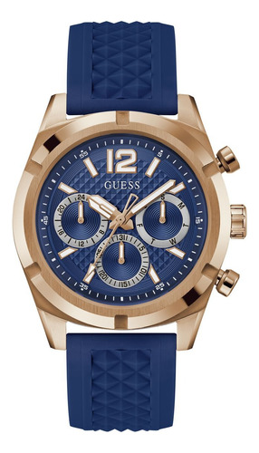 Relojes Guess Hombre Resistance. Silicona Azul Gw0729g3