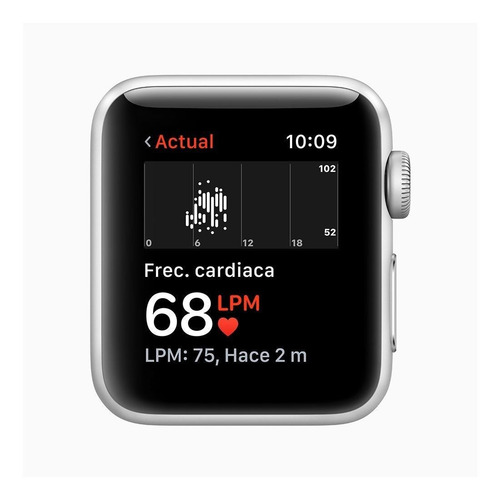Imagen 5 de 6 de Apple Watch Series 3 (GPS) - Caja de aluminio plata de 38 mm - Correa deportiva blanco