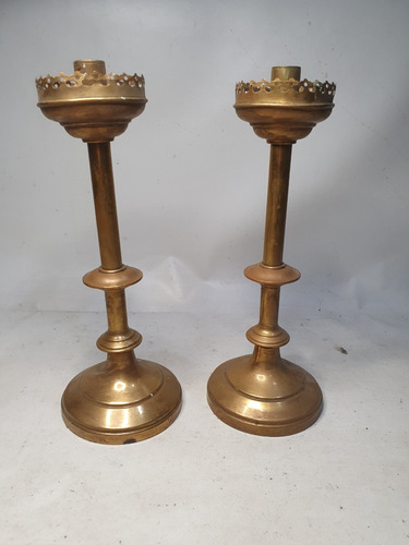 Par De Candelabros En Bronce Cod 33450