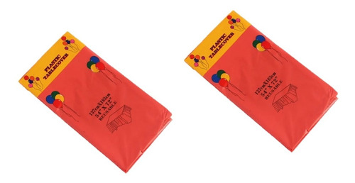 Mantel Tela Plástico Decoración Fiesta Rojo X2 Unidades