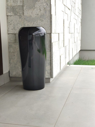 Vaso De Fibra De Vidro 63x28 Cm Estilo Vietnamita Preto