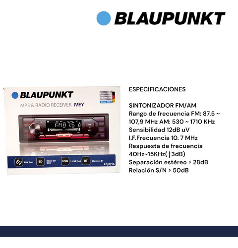 Estereo Blaupunkt Ivey Radio Usb Bluetooth