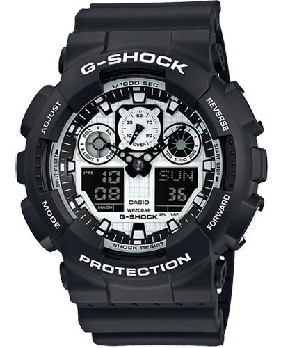 Casio G-shock Ga-100bw-1a Negro Blanco Reloj Hombre