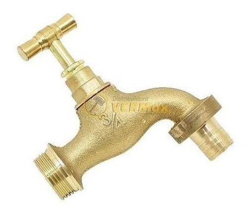 Imagen 2 de 10 de Canilla Para Manguera Y Riego Bronce 3/4 Pulgada