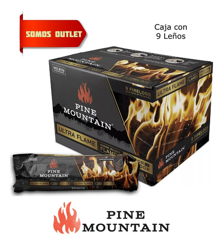 Leña Para Chimenea Pine Mountain Ultraflame 9 Leños Original (Usado)