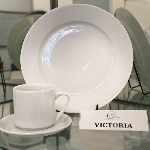 Tazas De Café & Plato Ceramica 2 Oz Marca Victoria Nuevas