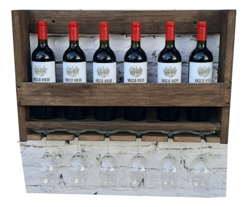 Vinoteca Porta Vinos Bodega Colgante Estante Repisa Vertical Wengue