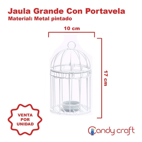 Imagen 2 de 7 de Jaula Redonda Con Portavela! Centro De Mesa Deco Por Unidad