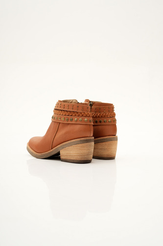 Botas Mujer Botinetas Taco Medio Cuero Pulseras Tachas Tana