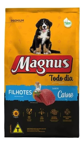 Ração Magnus Todo Dia Filhote Sabor Carne 10,1kg