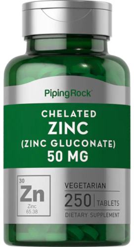 Zinc Gluconato 50mg 250c Acne Testosterona Vitamina Prostata