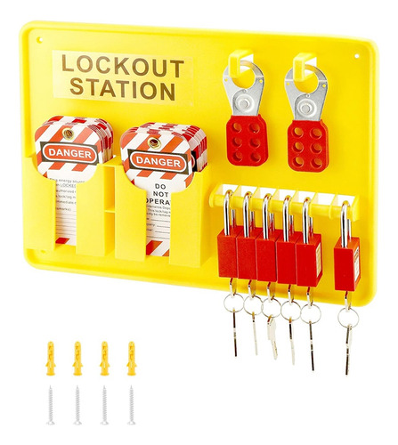 Estación De Etiquetado Lockout, 6 Candados De Seguridad, Est
