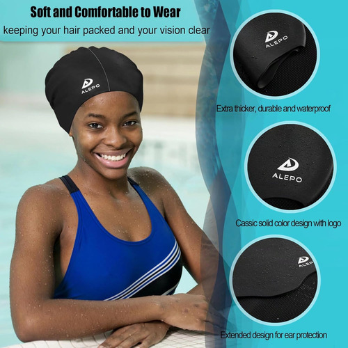 Gorro De Bano Extra Grande Alepo Para Mujer Y Hombre, Sil...