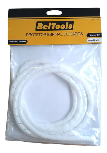 Kit 2 Protetor Cabos Espiral 10mm X 2 Metros Branco Beltools