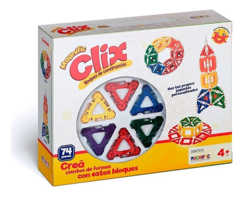 Bloques Magnific Clix 74 Piezas Juguete Juego Didáctico