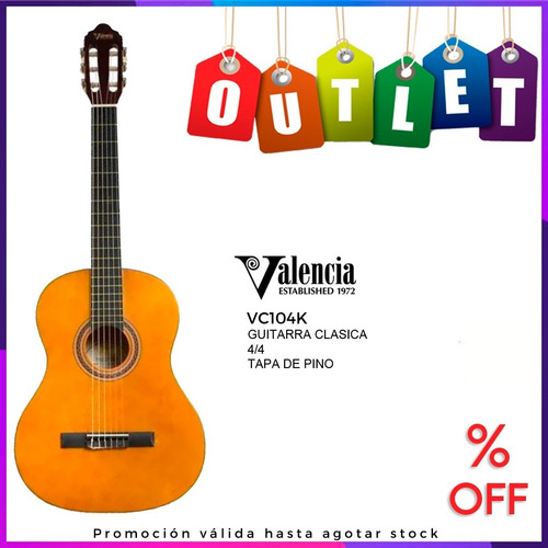 Guitarra Criolla Clásica Valencia 100 Vc104k Outlet (Reacondicionado)