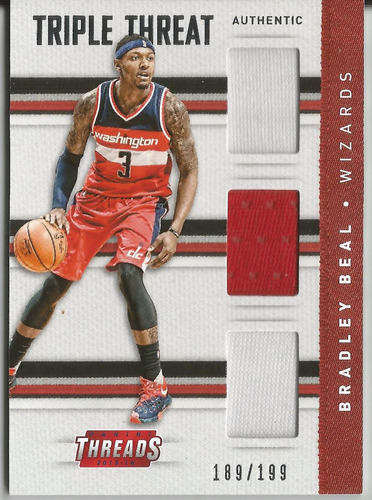 2015-16 Panini Threads Bradley Beal 3x Jersey /199 Wizards