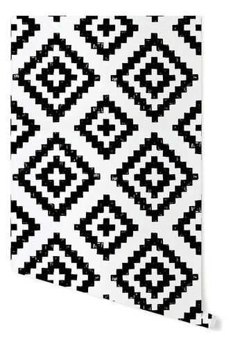 Vinil Decorativo Boho Blanco Y Negro Tapiz Hd Autoadhesivo