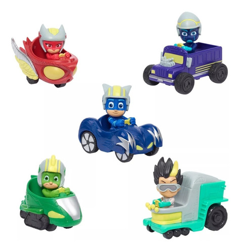 Pj Masks Set De 5 Mini Vehiculos Exclusivo 