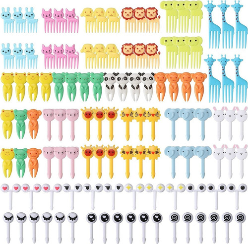 Palillos De Comida Tenedor De Animales Para Niños 120 Pzs