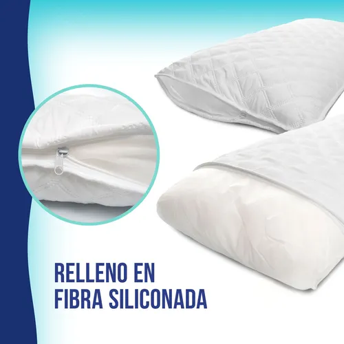 Almohada Larga Ultrasonido Fibra Silicon Con Protector 50x90