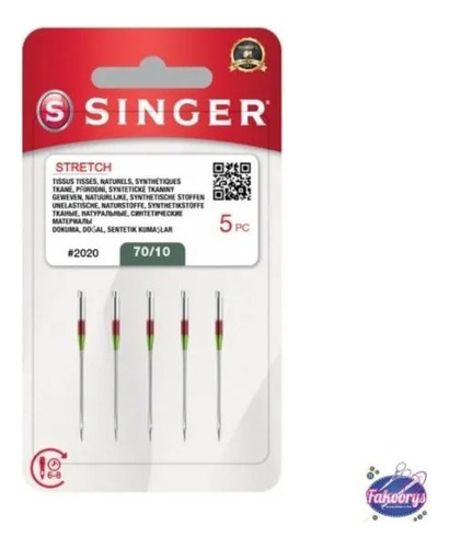 Aguja Singer Punta Bolita Stretch Jersey Máquina Unidad C/u