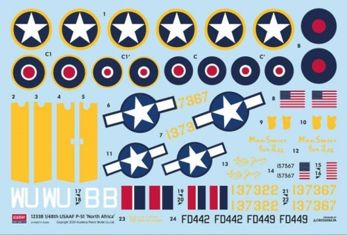 Conjunto de plásticos modelo Academy Mustang Usaaf P-51 North Africa 12338 1:48