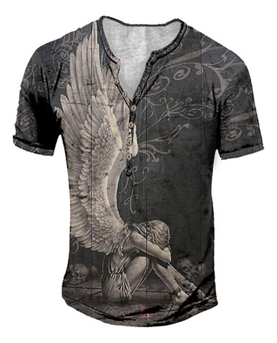 Thin Solid Color Casual Print Half Breasted Short Sleeves