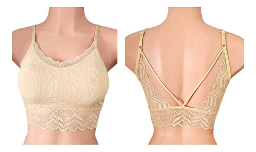 Par De Bralette Mujer Brasier Top Lencería Bralet Encaje