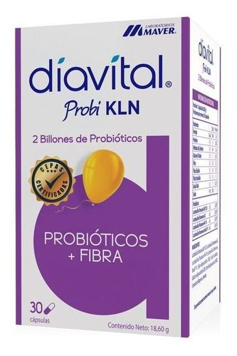 Diavital Probi Kln 2 Billones De Probióticos+fibra 30 Cáps