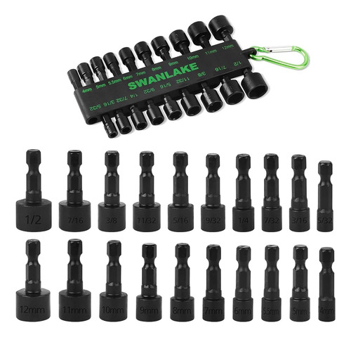 Swanlake 20pcs Power Nut Driver Set Para Taladro De Impacto,