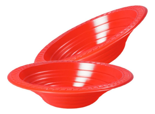 Plato Hondo Descartable Plastico Fiesta Copobras X10 Uni Color Rojo