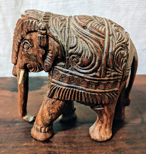 Antigua Figura Tallada Elefante (Usado)
