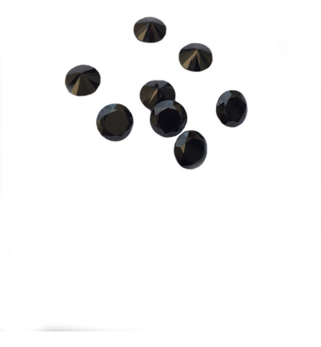 Diamante Creado Negro Round 6mm Paq 2 Y Uno De 10mm Envio Gratis