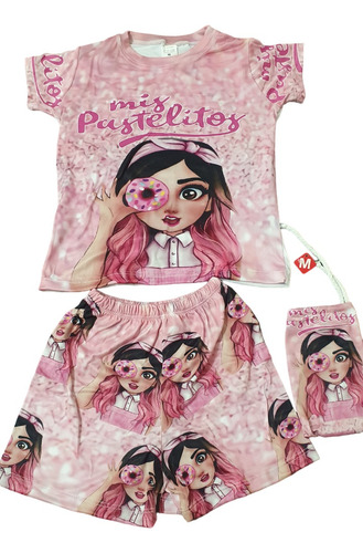 Pijama De Niña  Blusa Y Short  Pasteles