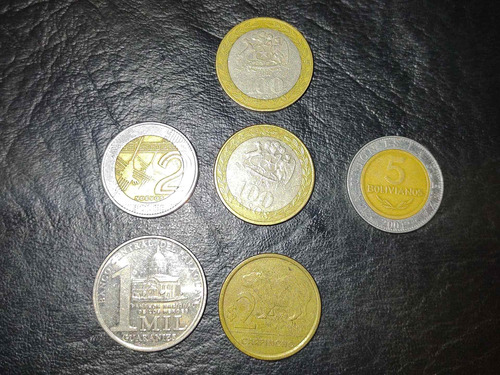X6 Monedas Paraguay Bolivia Chile
