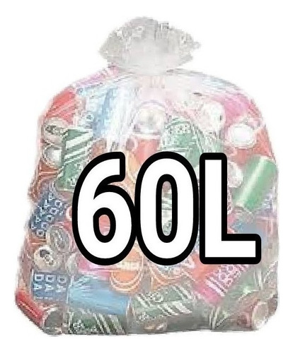 Sacos De Lixo Transparente 60l Reforçado 100 Un Fabricante Cor Cinza-claro