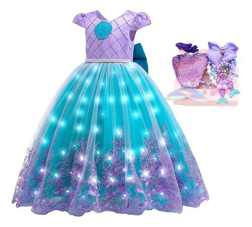 Vestidos De Princesa Ariel Para Niñas Con Diseño De Sirenita