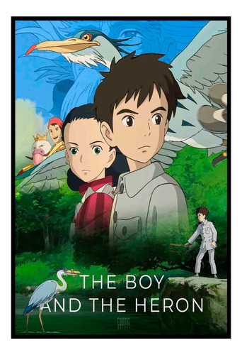 Cuadro Premium Poster 33x48cm El Niño Y La Garza Miyazaki