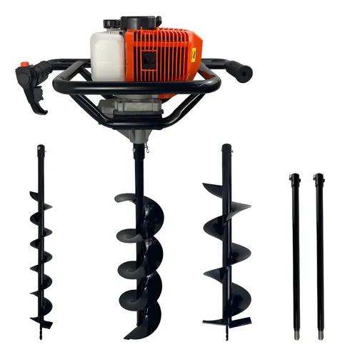 Perfurador Solo Trado Gasolina com 3 Brocas Extensão 1,20m Carbon Fak Laranja